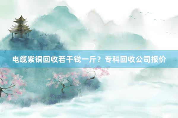 电缆紫铜回收若干钱一斤？专科回收公司报价