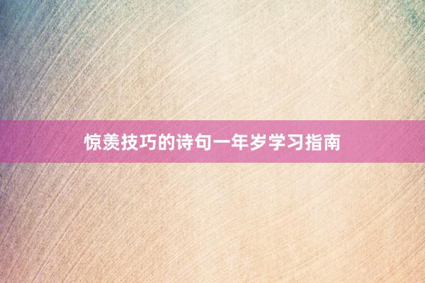 惊羡技巧的诗句一年岁学习指南